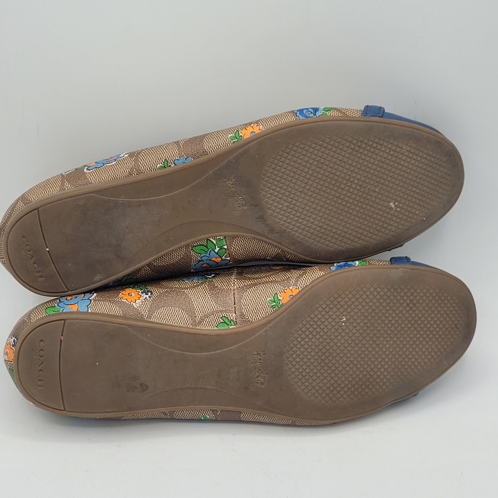 Coach Leila Ballet flats Signature C And Floral Design Size 6M - Picture 8 of 16